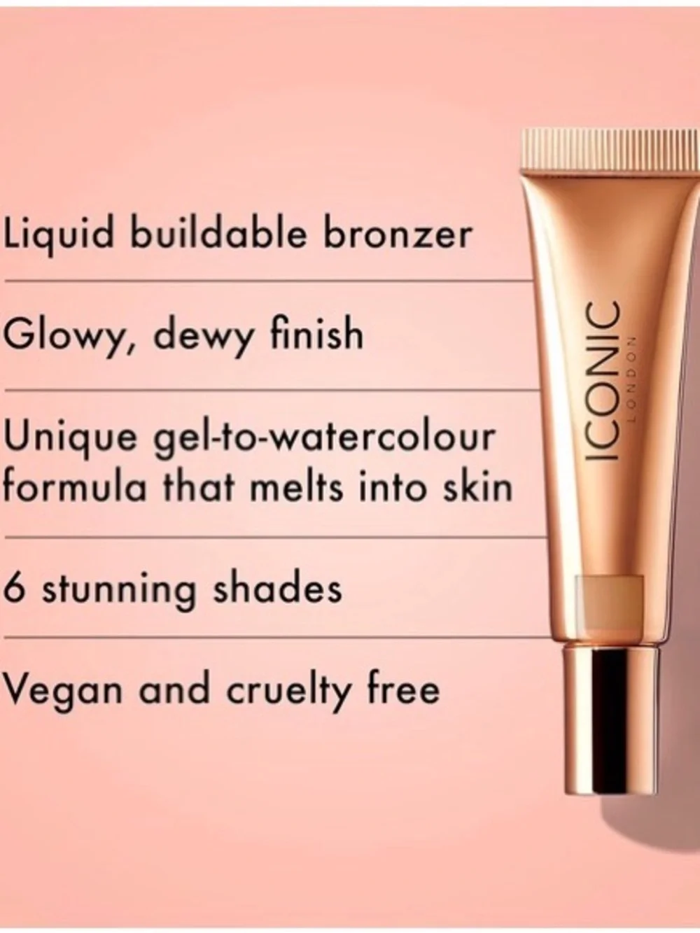 ICONIC LONDON Sheer Bronze | Liquid Buildable Bronzer, 0.42 Fl Oz in ‘Sun Kiss’